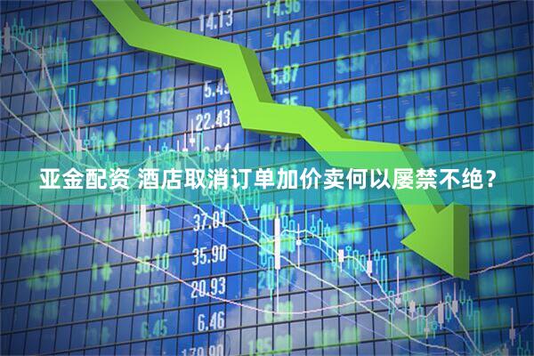亚金配资 酒店取消订单加价卖何以屡禁不绝？